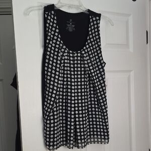 Black and White Polka Dot Sleeveless Top